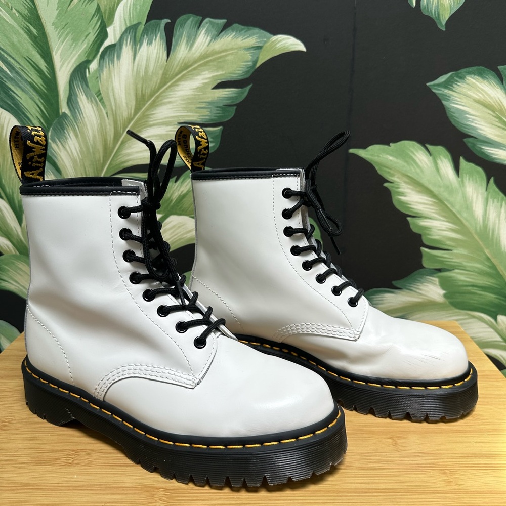 Dr. Martens White Leather Boots